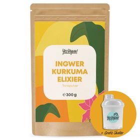 Ingwer Shot mit Kurkuma - Immun Boost hochdosiert I 300 Portionen I Ingwer Kurkuma Shot Pulver