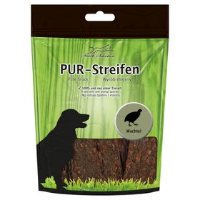 Schecker Hundefutter - PUR Streifen Wachtel