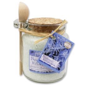 Badesalz Eisblume im Glas mit Holzlöffel 300 g
