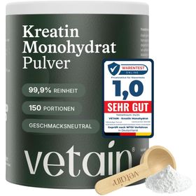 VETAIN Creatin Monohydrat - 750g Pulver - ultrafein & hoch löslich - Kreatin Monohydrat Testsieger