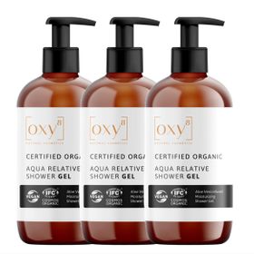 oxy8 Naturkosmetik AQUA RELATIVE SHOWER GEL - Duschgel - Sparset 3er Packung