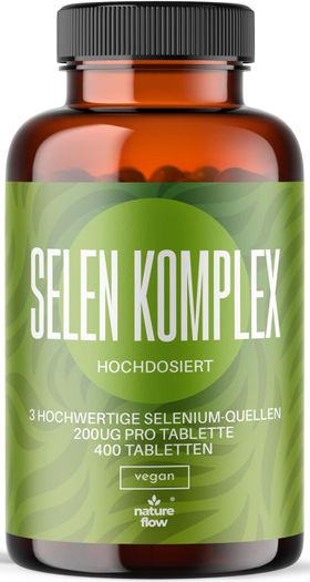 TRUE ELEMENTS Selen Tabletten Hochdosiert - 400 Tabletten - 200µg Selen aus drei Quellen