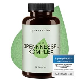 grenzenlos® Super Brennnessel Komplex | Wacholder, Petersilie, Fenchel | 1000mg Entwässerung | vegan