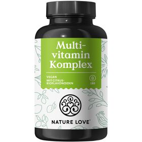 NATURE LOVE® Multivitamin Komplex – 180 Kapseln – Vit A-Z & Mineralstoffe – Grünteeextrakt