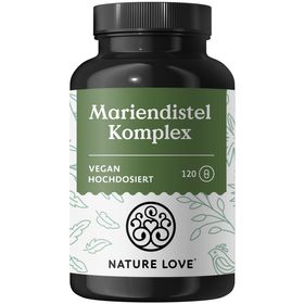 NATURE LOVE® Mariendistel, Artischockenextrakt, Löwenzahn & Desmodium 4-fach Komplex - 120 Kapseln