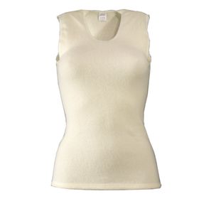wobera ANGORA kuscheliges Damenunterhemd ohne Arm und 100% Angora