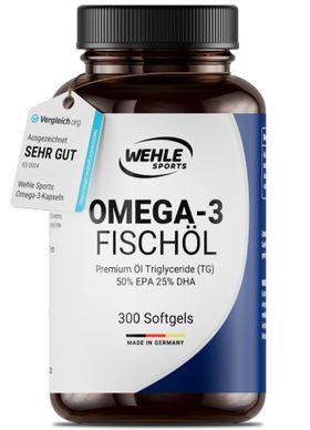Omega 3 Kapseln Hochdosiert - 300 Kapseln - 1000mg EPA & 500mg DHA pro Tagesdosis - Testsieger