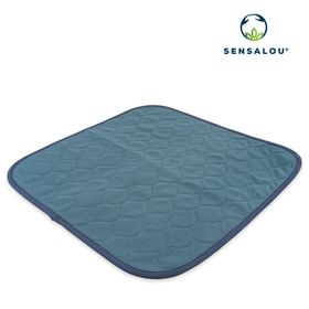 Sensalou Lätzchen Ess-Schürze Ess-Latz für Erwachsene Senioren mit Auffangtasche 45x45cm blau