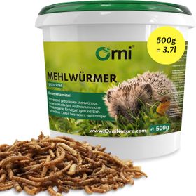 Orni Mehlwürmer getrocknet | Premium Insektenfutter für Wildvögel, Igel & Eichhörnchen