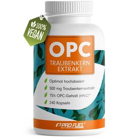 ProFuel - OPC Traubenkernextrakt-Kapseln - 500 mg Traubenkernextrakt je Kapsel 240 Kapseln