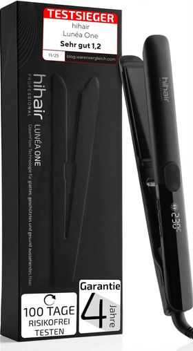 hihair Glätteisen Lunéa One – Testsieger 2025* – 100 Tage risikofrei testen – Mit LCD-Display