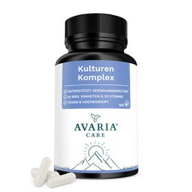 AVARIA CARE® Kulturen Komplex – 20 Bakterienstämme – hochdosiert – mit Calcium & Inulin – vegan