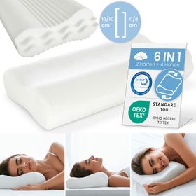 ELONEO Nackenstützkissen mit waschbarem Aloe Vera Bezug, für Hausstauballergiker geeignet