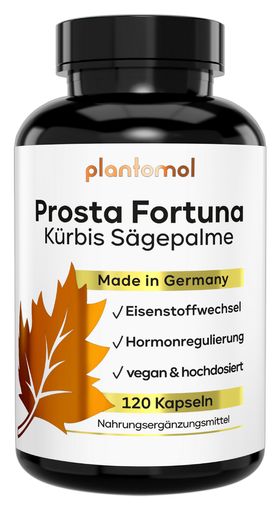 plantomol® Prostata Komplex mit Kürbiskern Sägepalme Pinienrinde und 6 Weiteren - Prosta Fortuna