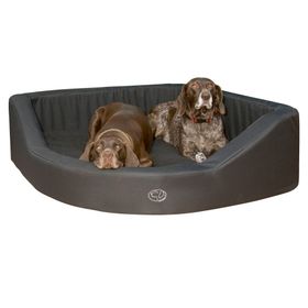 Schecker Kaptains-Suite 120x120cm, schwarz mit Plüsch - Hundebett XXL