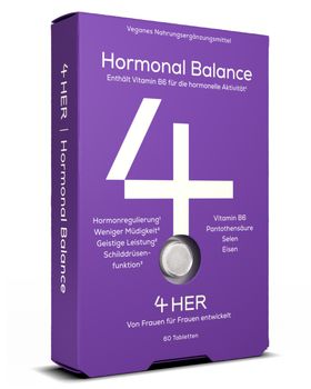 4HER Hormonal Balance - Hormon Balance Frauen - mit Vitamin B6, Selen & Eisen
