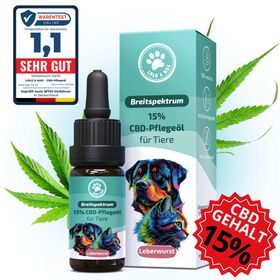 CBD Öl - 15% - Leberwurst - Hunde & Katzen-Qualität aus Deutschland - 10ml