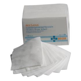 Beese Medical unsterile Vliesstoffkompressen 4- lagig100 Stück 5 x 5 cm