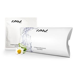 RAU Cosmetics Collagen & Hyaluron Vliesmaske mit Aloe Vera für trockene, reife Haut - gute Passform