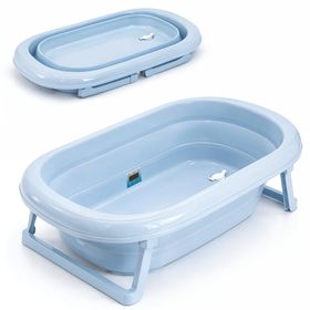 Faltbare Babybadewanne - Klappbare Baby Wanne mit integriertem Thermometer und Abfluss