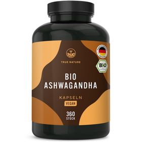 Bio Ashwagandha Kapseln 2600mg - Indischer Premium-Rohstoff - 3 Monate Vorrat - TRUE NATURE®