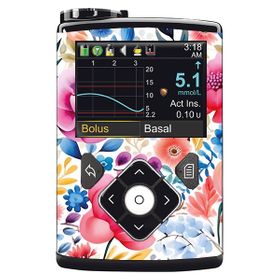 Diasticker® Minimed Sticker inkl. Clip (600/700er-Serie) "Spring Flowers"