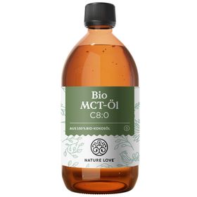 NATURE LOVE® Bio MCT-Öl C8 – 500ml für deine Keto Diät – aus 100% Bio-Kokosöl – Ketogene Ernährung