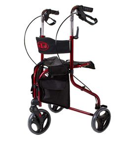 Antar Premium Rollator, 3 Räder, faltbar, Sitz und Rückengurt