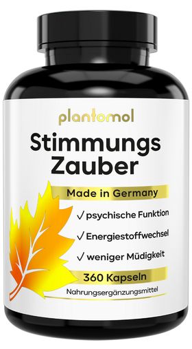 plantomol® Stimmungsaufheller Johanniskraut Kapseln mit L-Tryptophan GABA & B5 - Stimmungszauber