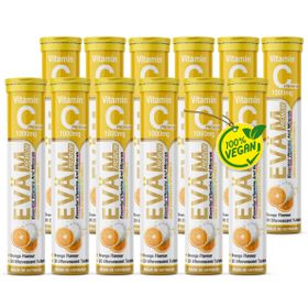 EVÄM Vitamin C 1000 Hochdosiert Brausetabletten - 12er Pack