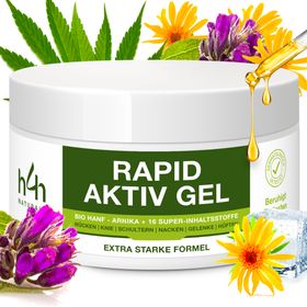 Extra Stark Bio Hanf Muskel & Gelenk Schmerzgel-Mit 16 Super Inhaltsstoffen wie Arnika,Menthol & CBD
