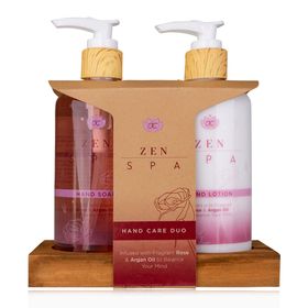 Accentra Handpflegeset ZEN SPA  – Rose & Argan mit Seifenablage