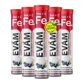 EVÄM Eisen + Vitamin C Brausetabletten - 5er Pack