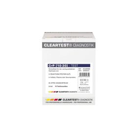 Cleartest CrP (10/30) Cut Off: 10mg/l Reference: 30mg/l : 10 Teste