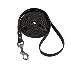 Schecker Biothane® Schleppleine mit Handschlaufe -schwarz 10 m / 16mm - Hundeleine