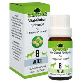Schecker Vital Globuli  -- Alter für Hunde -- Blütenessenzen nach der Lehre von Dr. Bach