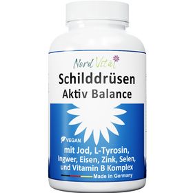 Nord Vital Schilddrüsen-Aktiv-Balance -13-in-1-Komplex mit Jod, L-Tyrosin, Ingwer, Selen, Eisen, uvm