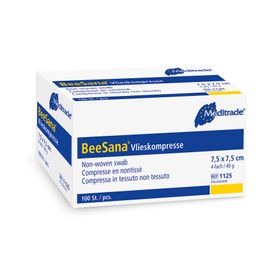BeeSana® Vlieskompresse, unsteril, 6-fach, 30 g, 10 x 10 cm