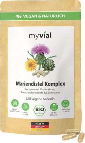 myvial® Bio Mariendistel Leber Komplex Kapseln - Mariendistel, Artischocke & Löwenzahn