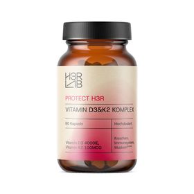 H3R LAB Vitamin D3 & K2 Komplex – Hochdosiert für Knochen, Immunsystem & hormonelle Balance