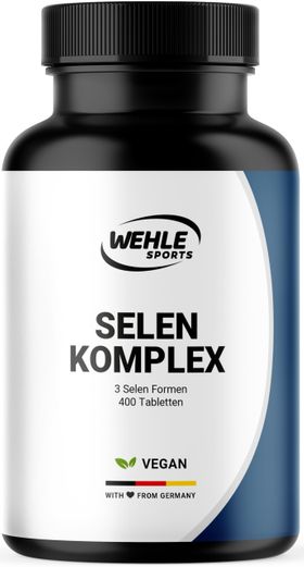 Wehle Sports Selen Tabletten Hochdosiert - 400 Tabletten - 200µg Selen pro Tag - 13 Monate Vorrat