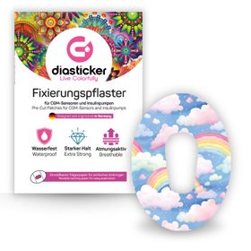 Diasticker® Dexcom G6 Fixiertapes "Rainbow Clouds"
