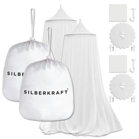 SILBERKRAFT Moskitonetz mit Klebehaken
