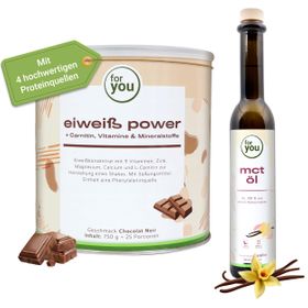 for you Power Eiweiß Schoko + MCT Öl Vanille