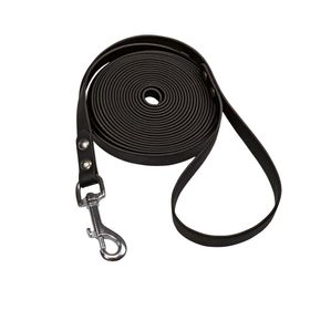 Schecker Biothane® Schleppleine Schwarz  mit Handschlaufe  5 m / 9 mm strapazierfähig