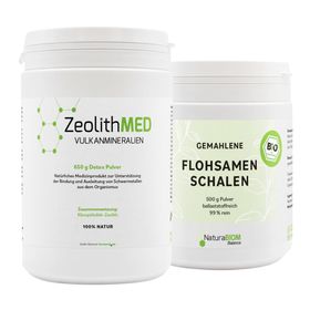 DARM BALANCE SET aus ZeolithMED Detox-Pulver & BIO Flohsamenschalen Pulver extra fein