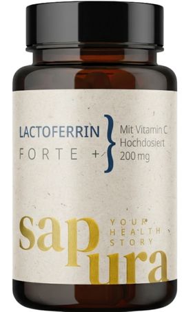 Lactoferrin Forte 200mg + 80mg Vitamin C | Hochdosiert  | Reinheit >97% SAPURA