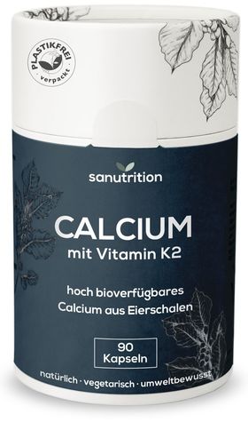 Sanutrition® - Calcium mit Vitamin K2 | Duo-Komplex aus zwei Calcium-Quellen