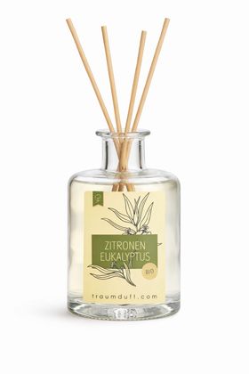 Traumduft Mikado Raumduftflakon Zitroneneukalypus mit Peddigrohr Stäben
