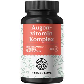 NATURE LOVE® Augenvitamin Komplex - 90 Kapseln mit Vitamin A - mit Lutein, Zeaxanthin und Vitamin E